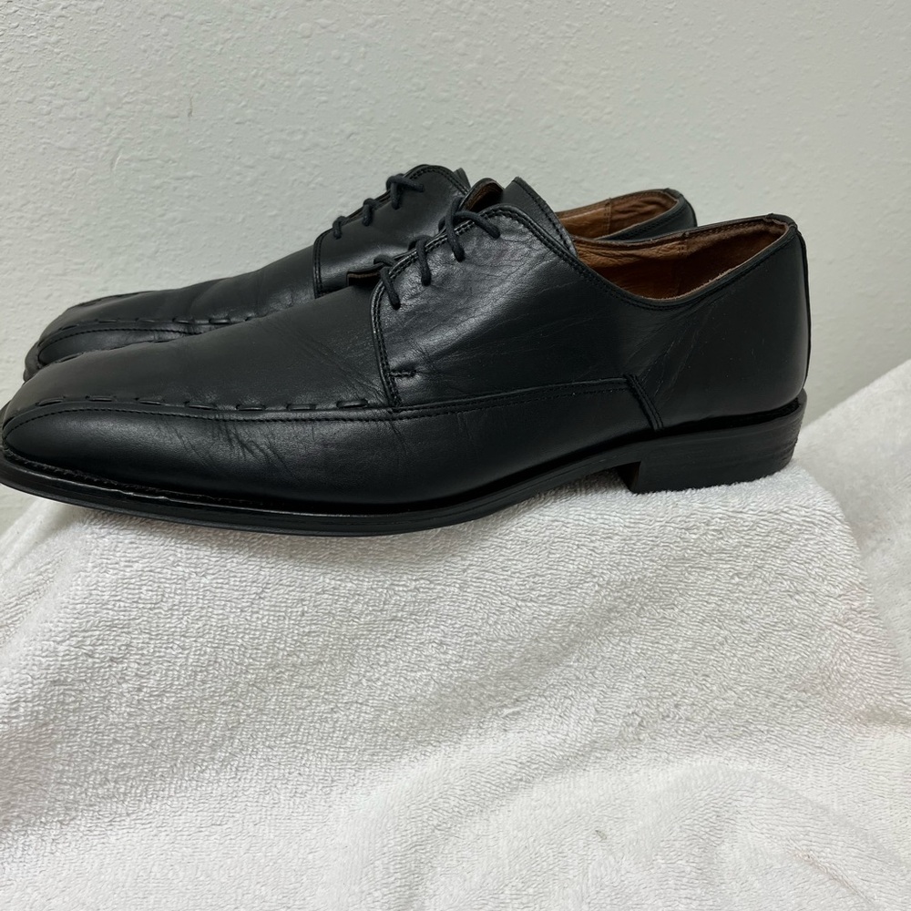 Classic Black Leather Derby Shoes - Men's Oxford Style